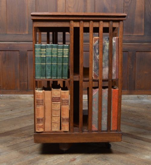 Edwardian Oak Revolving Bookcase