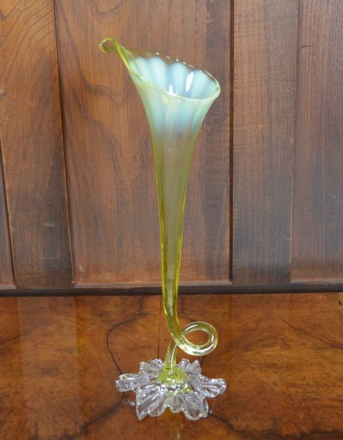Victorian Vaseline Glass Vase