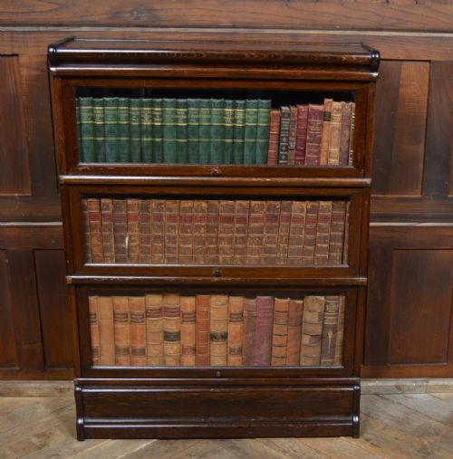 Edwardian Oak Globe Wernicke 3 Sectional Bookcase