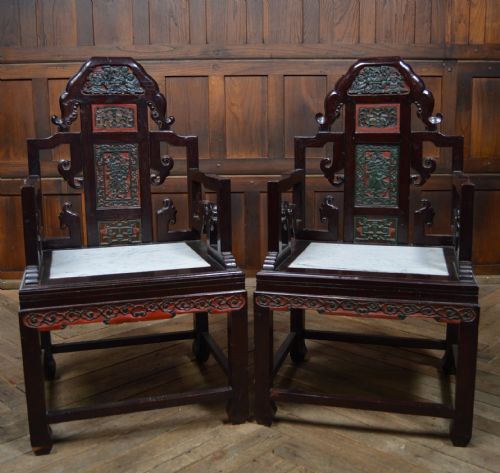 PAIR OF CHINESE ARM CHAIRS - ADDITIONAL PHOTO 8