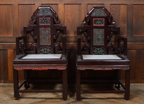 PAIR OF CHINESE ARM CHAIRS - ADDITIONAL PHOTO 14