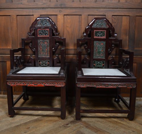 PAIR OF CHINESE ARM CHAIRS - ADDITIONAL PHOTO 15
