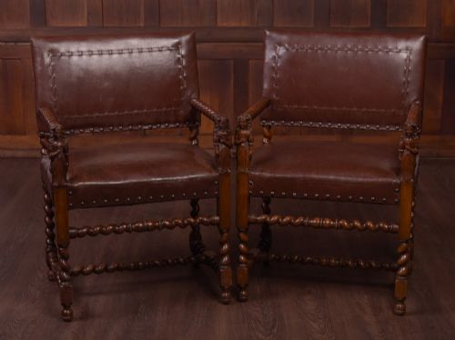 Pair of Edwardian Walnut Armchairs