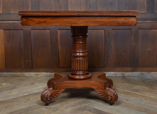 WILLIAM IV MAHOGANY FOLD OVER TEA TABLE - ADDITIONAL PHOTO 5