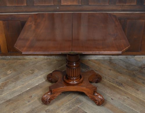 WILLIAM IV MAHOGANY FOLD OVER TEA TABLE - ADDITIONAL PHOTO 6