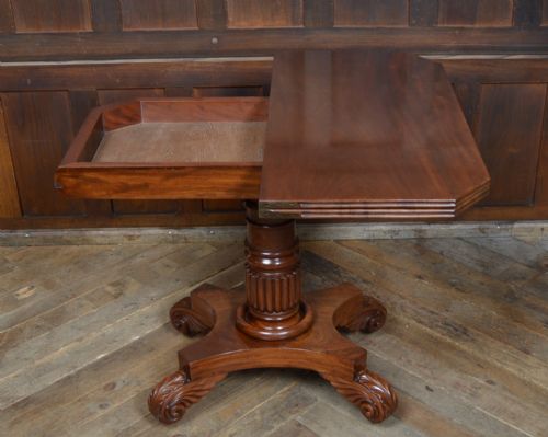 WILLIAM IV MAHOGANY FOLD OVER TEA TABLE - ADDITIONAL PHOTO 7