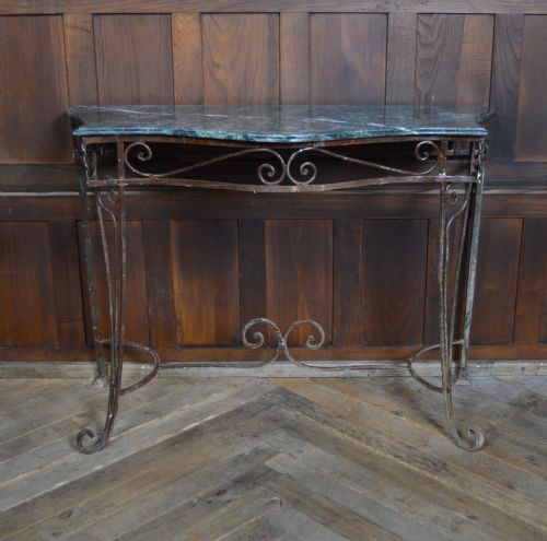 Green Marble Top Console / Hall Table