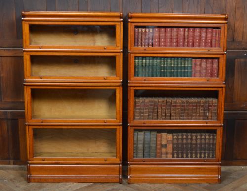 Pair of Edwardian Globe Wernicke 4 Sectional Bookcases