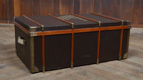 Leather Covered Travel Trunk/ Storage Box