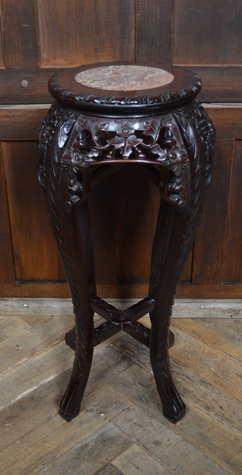 Chinese Marble Top Plant Stand