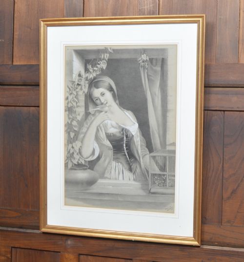 Framed Pencil Drawing by Miss Smith