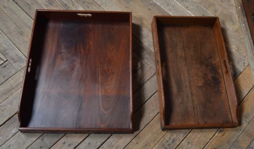 Two Mahogany Butler Trays