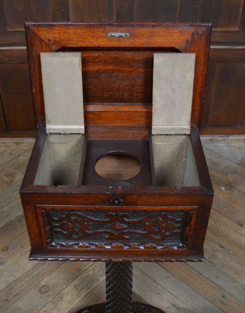 VICTORIAN OAK TEAPOY - ADDITIONAL PHOTO 9