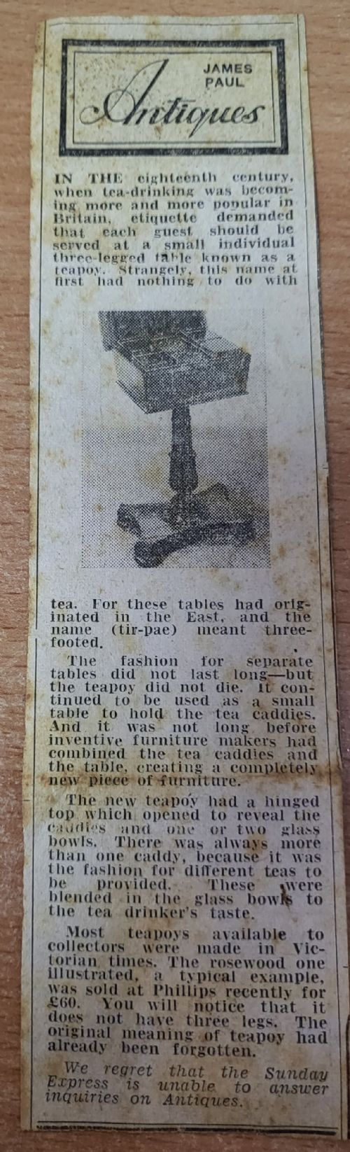 VICTORIAN OAK TEAPOY - ADDITIONAL PHOTO 10