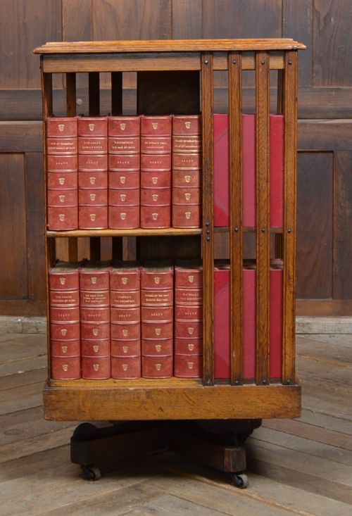 Edwardian Oak Revolving Bookcase