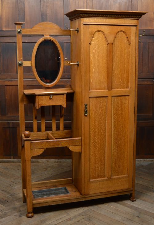 Edwardian Scottish Oak Hall Stand/robe