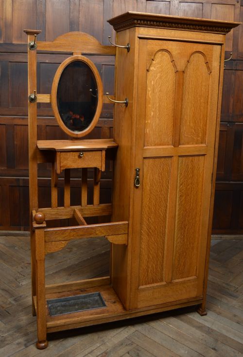 fig 1. Edwardian Scottish Oak Hall Stand/Robe