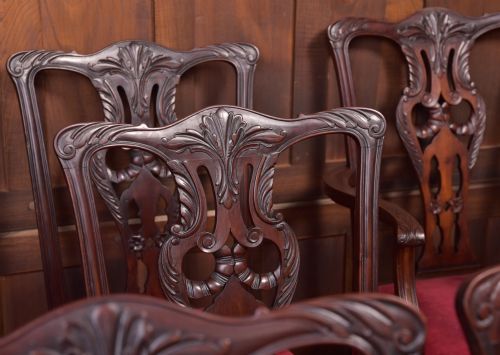 SET OF 8 MAHOGANY CHIPPENDALE STYLE DINING CHAIRS - ADDITIONAL PHOTO 25
