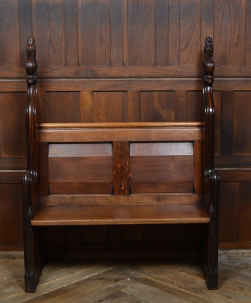 Victorian Gothic Style Oak Pew