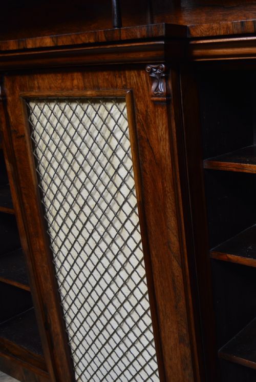 ROSEWOOD BREAKFRONT BOOKCASE SIDEBOARD - ADDITIONAL PHOTO 3