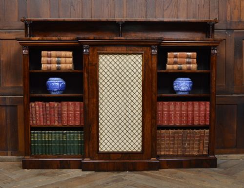 ROSEWOOD BREAKFRONT BOOKCASE SIDEBOARD - ADDITIONAL PHOTO 4