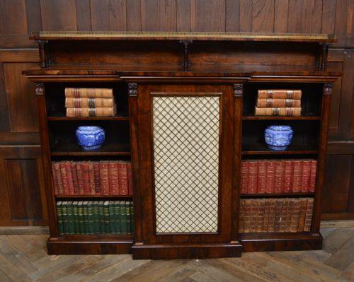 ROSEWOOD BREAKFRONT BOOKCASE SIDEBOARD - ADDITIONAL PHOTO 5
