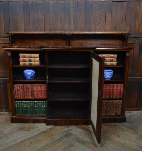 ROSEWOOD BREAKFRONT BOOKCASE SIDEBOARD - ADDITIONAL PHOTO 9