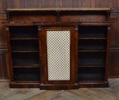 ROSEWOOD BREAKFRONT BOOKCASE SIDEBOARD - ADDITIONAL PHOTO 11
