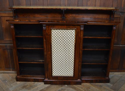 ROSEWOOD BREAKFRONT BOOKCASE SIDEBOARD - ADDITIONAL PHOTO 12