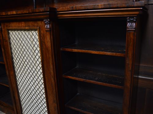 ROSEWOOD BREAKFRONT BOOKCASE SIDEBOARD - ADDITIONAL PHOTO 13