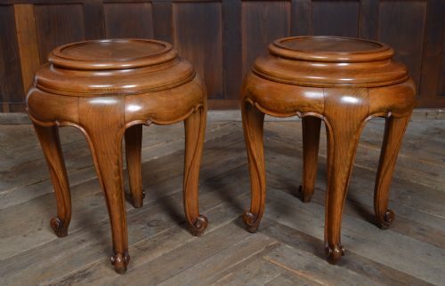Pair of Beech Plant Stands