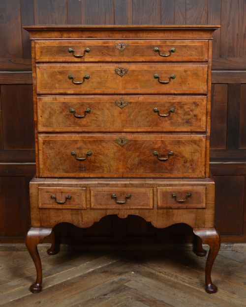 Queen Anne Walnut Chest on Stand