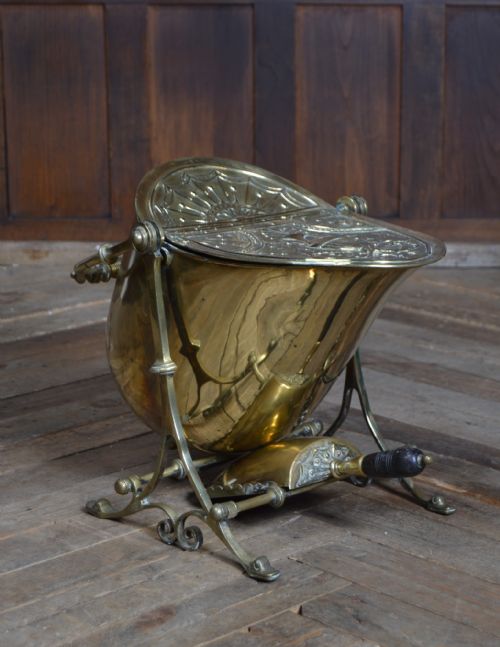 Edwardian Swing Brass Coal Bucket
