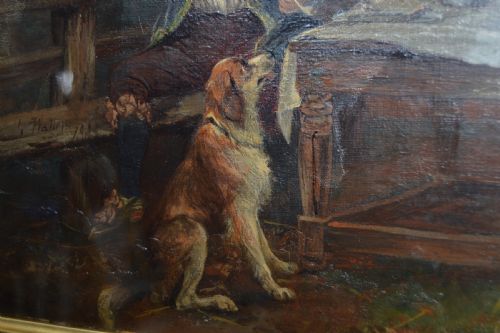 J E WALLER THE CAVALIERS REST OIL PAINTING - ADDITIONAL PHOTO 5