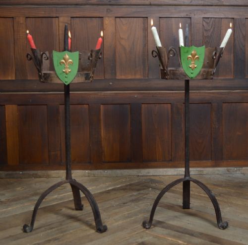 Pair of Iron Candle Stands
