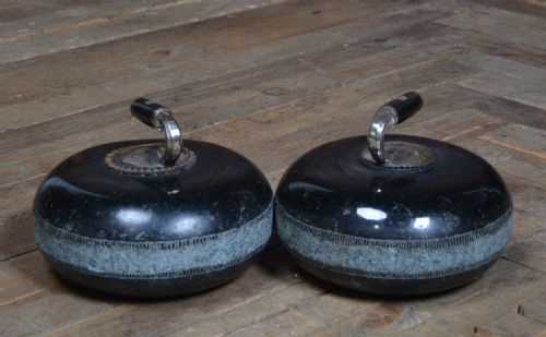 Pair of Black Curling Stones