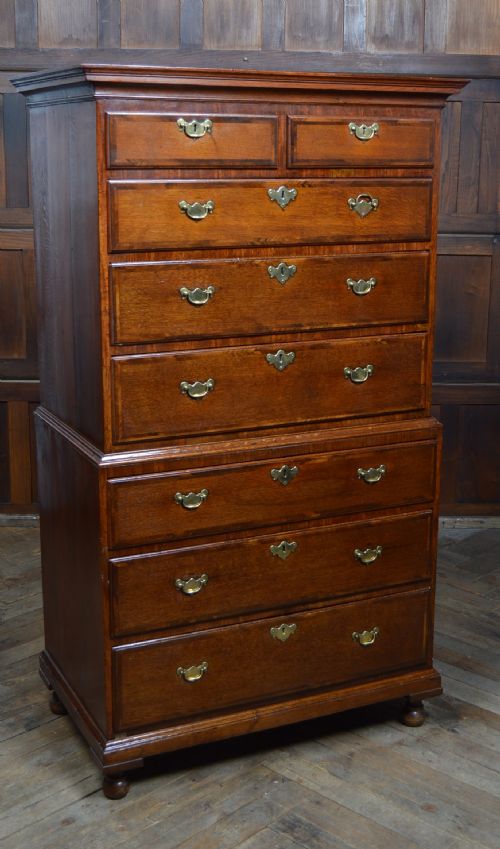 Georgian Oak Chest on Chest