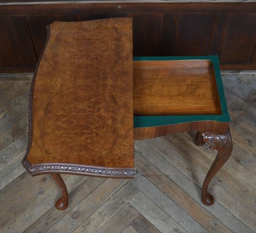 WALNUT FOLDOVER GAMES TABLE - ADDITIONAL PHOTO 10