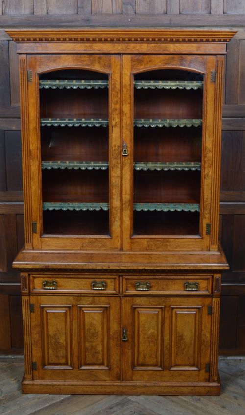 Victorian Pollard Oak Bookcase