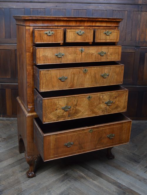 GEORGIAN WALNUT CHEST ON STAND - ADDITIONAL PHOTO 7