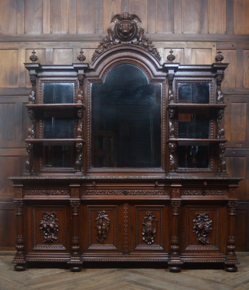 Continental Oak Mirror Back Sideboard