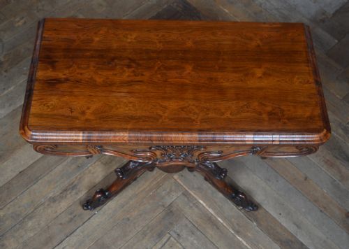 VICTORIAN ROSEWOOD FOLDOVER CARD TABLE - ADDITIONAL PHOTO 5
