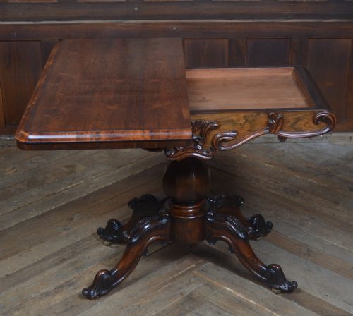 VICTORIAN ROSEWOOD FOLDOVER CARD TABLE - ADDITIONAL PHOTO 6