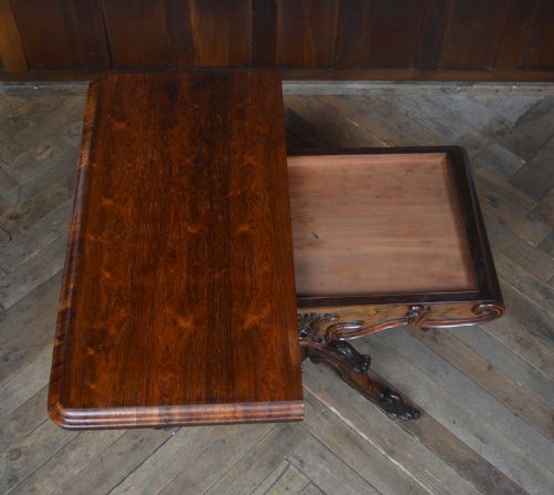 VICTORIAN ROSEWOOD FOLDOVER CARD TABLE - ADDITIONAL PHOTO 7
