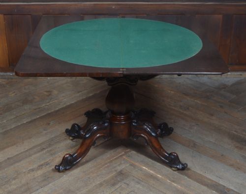 VICTORIAN ROSEWOOD FOLDOVER CARD TABLE - ADDITIONAL PHOTO 9
