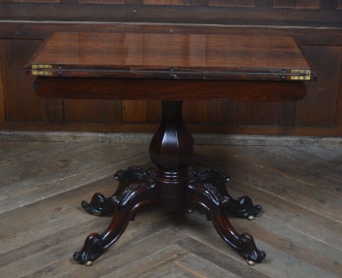 VICTORIAN ROSEWOOD FOLDOVER CARD TABLE - ADDITIONAL PHOTO 11