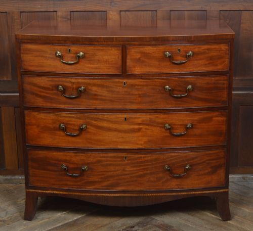 Georgian Mahogany Bow Front Chest of Drawers