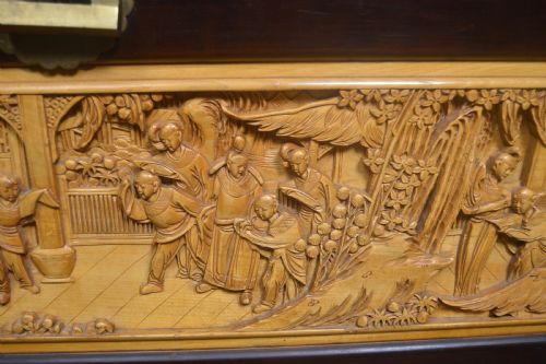 CHINESE CAMPHOR WOOD CARVED STORAGE BLANKET BOX - ADDITIONAL PHOTO 6