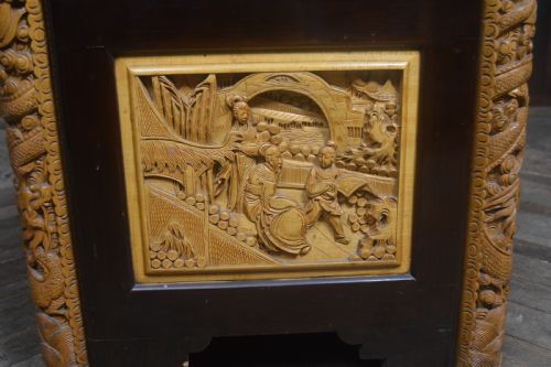 CHINESE CAMPHOR WOOD CARVED STORAGE BLANKET BOX - ADDITIONAL PHOTO 23