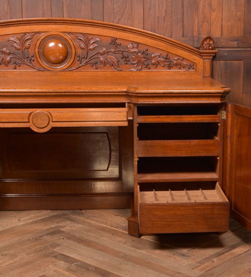 VICTORIAN OAK PEDESTAL SIDEBOARD - ADDITIONAL PHOTO 12